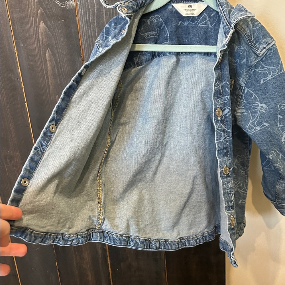 SET! // Boys Dino Pattern Denim Over-shirt + Jeans - Picture 5 of 10